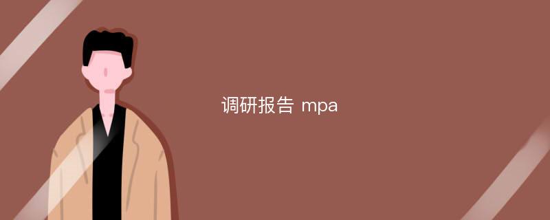 调研报告 mpa