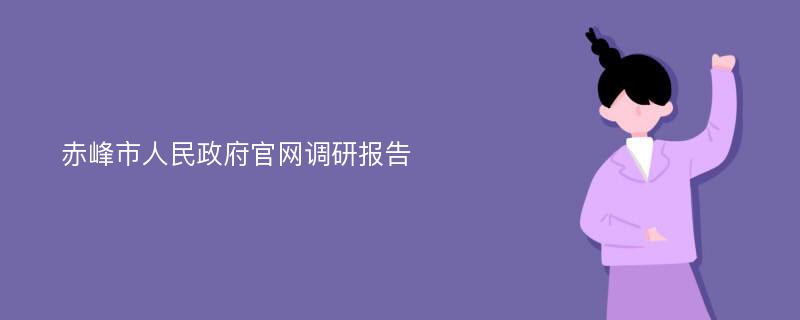 赤峰市人民政府官网调研报告